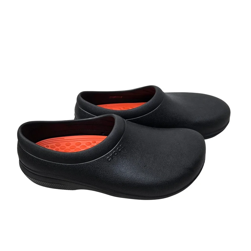 Crocs Clogs Size 11 On-The-Clock Work Slip-On Black LiteRide Slip Resistant 1509